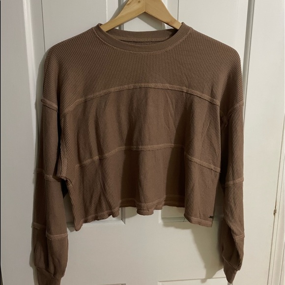 Hollister Tops - Hollister Waffle Knit Cropped Long Sleeve Size S